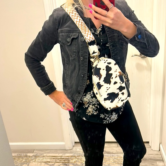 COW Vegan Leather Sling Bag - Picture 2 of 11